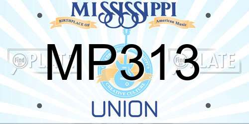 MP313 Mississippi License Plate