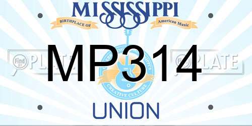 MP314 Mississippi License Plate