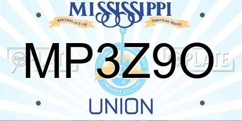 MP3Z9O Mississippi License Plate