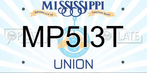 MP5I3T Mississippi License Plate