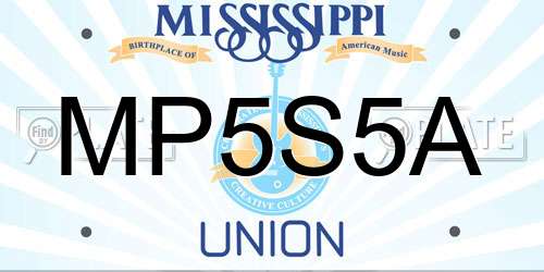 MP5S5A Mississippi License Plate
