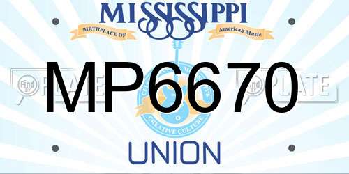 MP6670 Mississippi License Plate