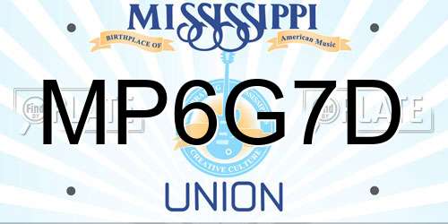 MP6G7D Mississippi License Plate