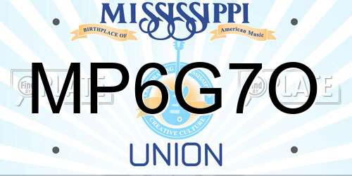 MP6G7O Mississippi License Plate