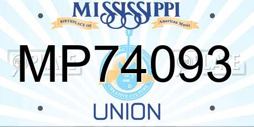 MP74093 Mississippi License Plate
