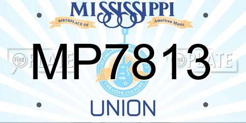 MP7813 Mississippi License Plate
