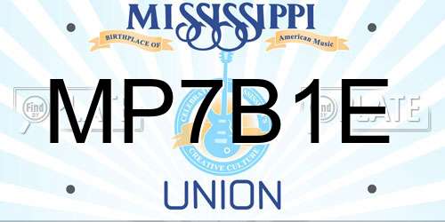 MP7B1E Mississippi License Plate