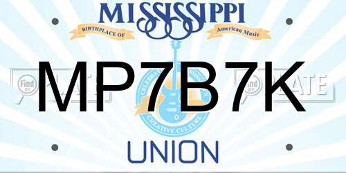 MP7B7K Mississippi License Plate