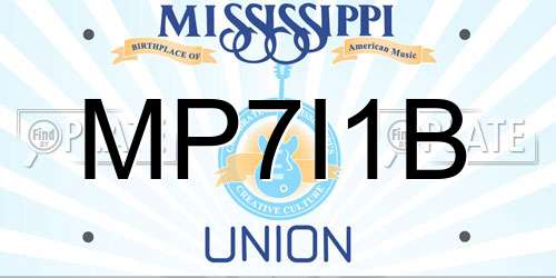 MP7I1B Mississippi License Plate