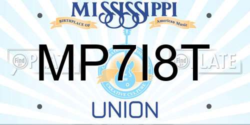 MP7I8T Mississippi License Plate