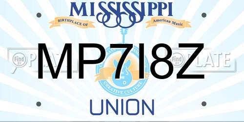 MP7I8Z Mississippi License Plate