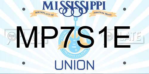 MP7S1E Mississippi License Plate