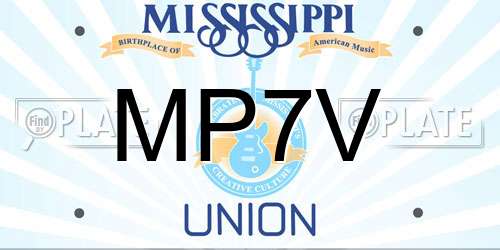 MP7V Mississippi License Plate
