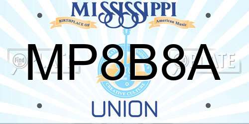 MP8B8A Mississippi License Plate