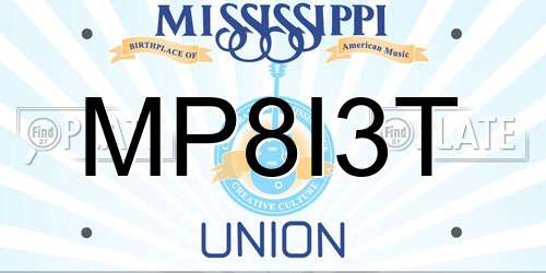MP8I3T Mississippi License Plate