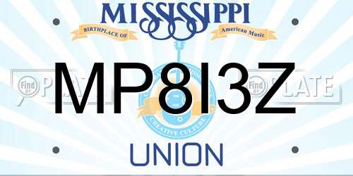 MP8I3Z Mississippi License Plate