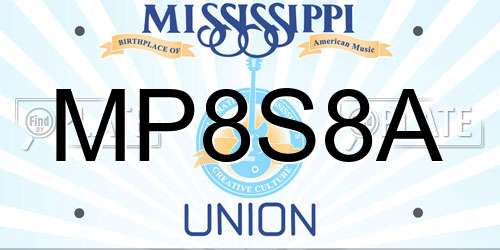 MP8S8A Mississippi License Plate