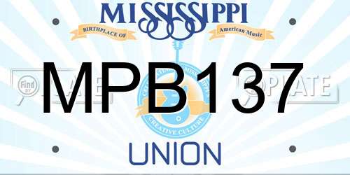 MPB137 Mississippi License Plate