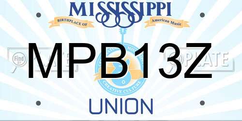 MPB13Z Mississippi License Plate