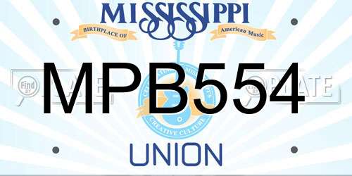 MPB554 Mississippi License Plate