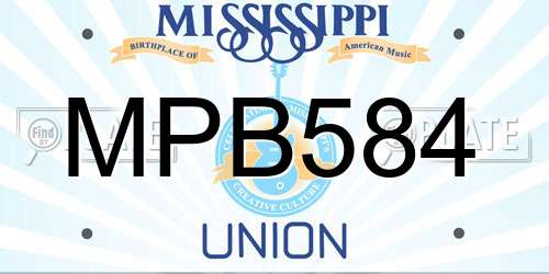 MPB584 Mississippi License Plate