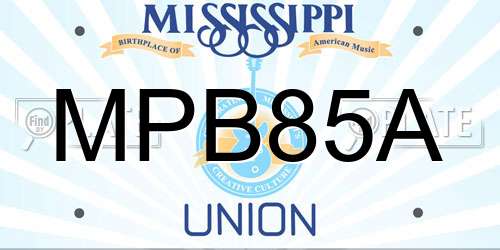MPB85A Mississippi License Plate