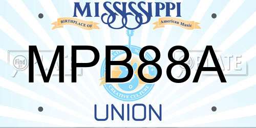MPB88A Mississippi License Plate