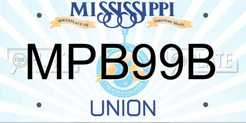 MPB99B Mississippi License Plate