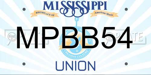 MPBB54 Mississippi License Plate