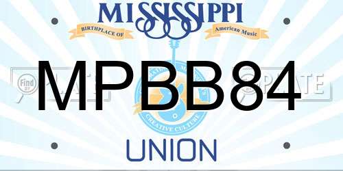 MPBB84 Mississippi License Plate