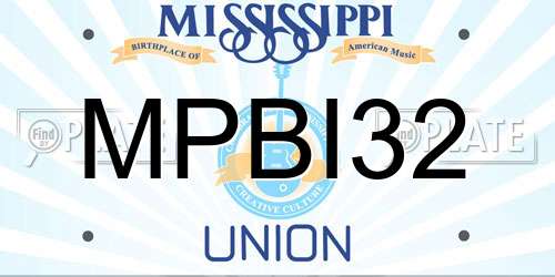 MPBI32 Mississippi License Plate