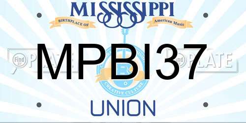 MPBI37 Mississippi License Plate