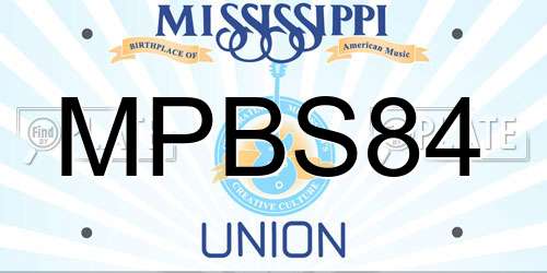 MPBS84 Mississippi License Plate