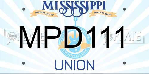 MPD111 Mississippi License Plate