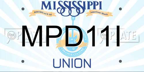 MPD11I Mississippi License Plate