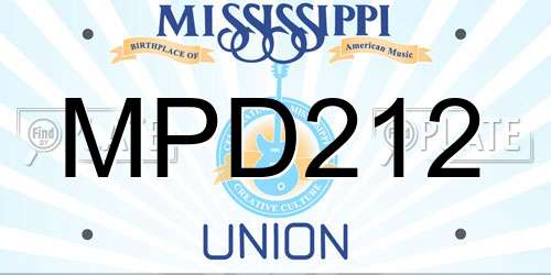 MPD212 Mississippi License Plate