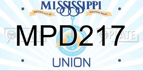 MPD217 Mississippi License Plate