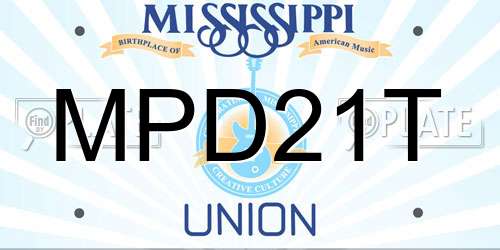 MPD21T Mississippi License Plate