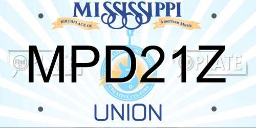 MPD21Z Mississippi License Plate