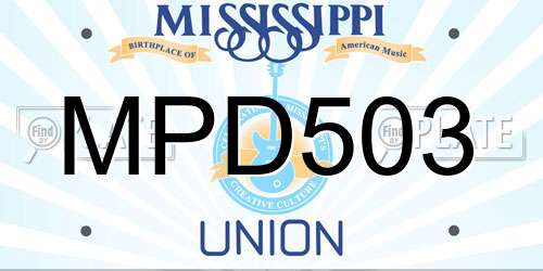 MPD503 Mississippi License Plate
