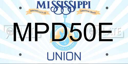 MPD50E Mississippi License Plate