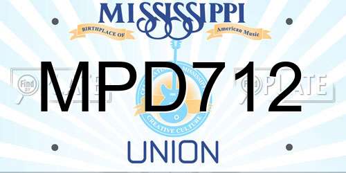 MPD712 Mississippi License Plate