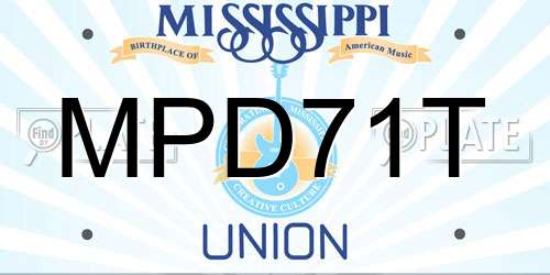 MPD71T Mississippi License Plate