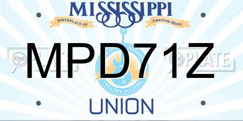 MPD71Z Mississippi License Plate