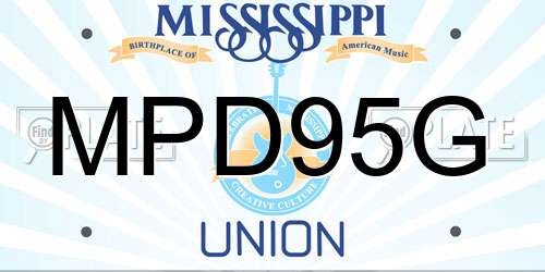 MPD95G Mississippi License Plate