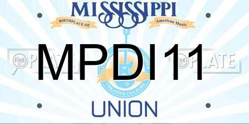 MPDI11 Mississippi License Plate