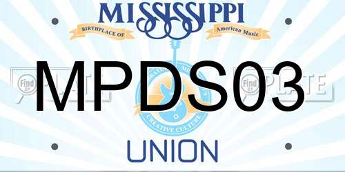 MPDS03 Mississippi License Plate