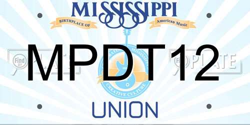 MPDT12 Mississippi License Plate
