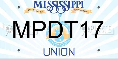 MPDT17 Mississippi License Plate