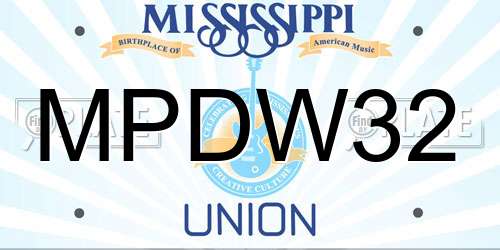 MPDW32 Mississippi License Plate